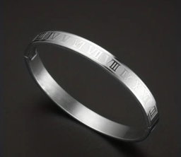 Stainless steel Roman numeral bracelet (Silver )