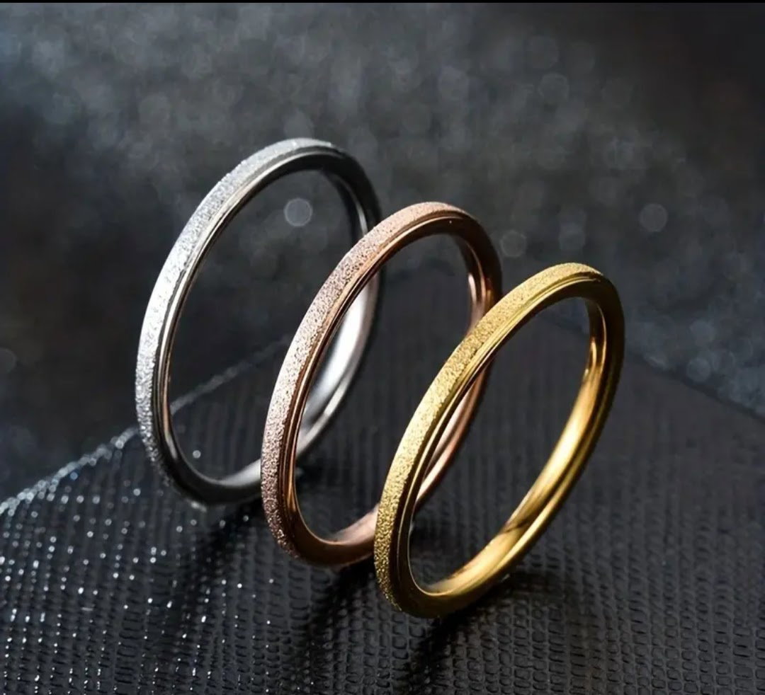 Stainless steel Frosted ring set_0