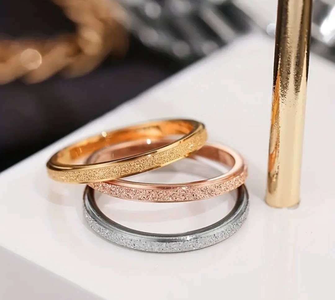 Stainless steel Frosted ring set_1