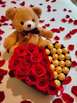 Boxes of roses and chocolates