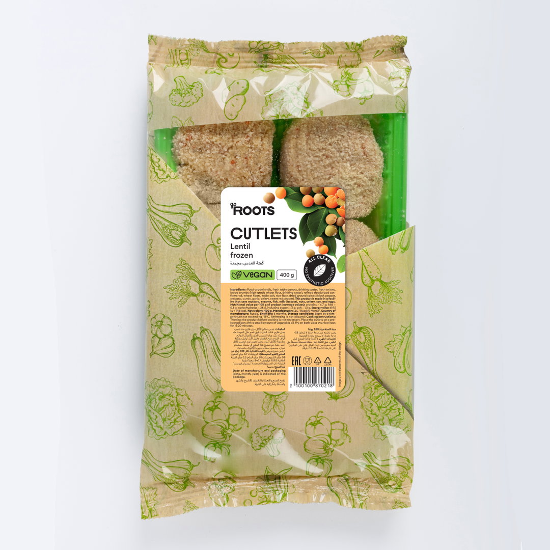 Roots Lentil Cutlets Frozen 400g