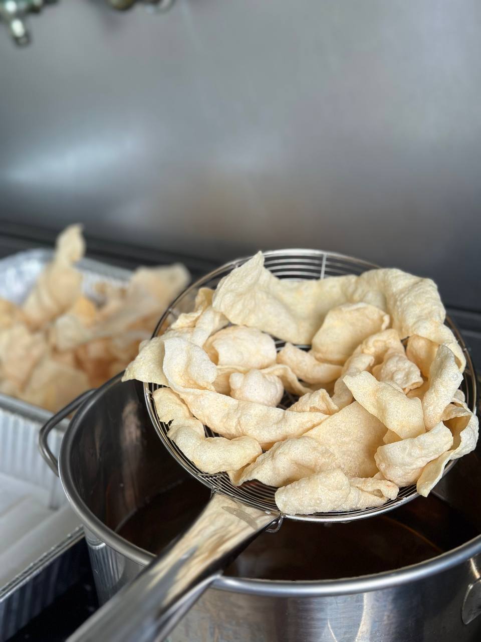 Crunchy Prawn Crackers in a tub