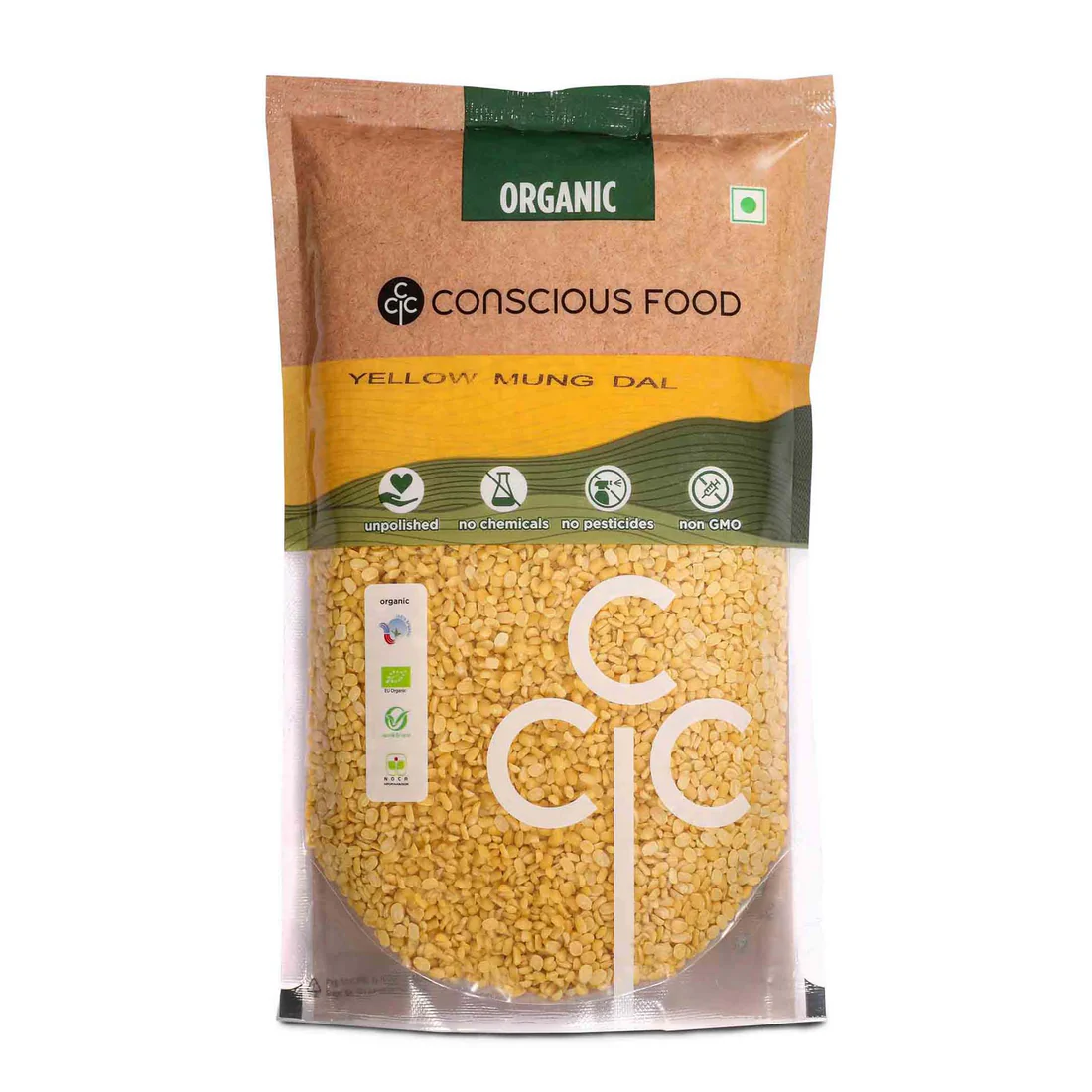 Conscious Food Organic Yellow Mung Dal 500g_0