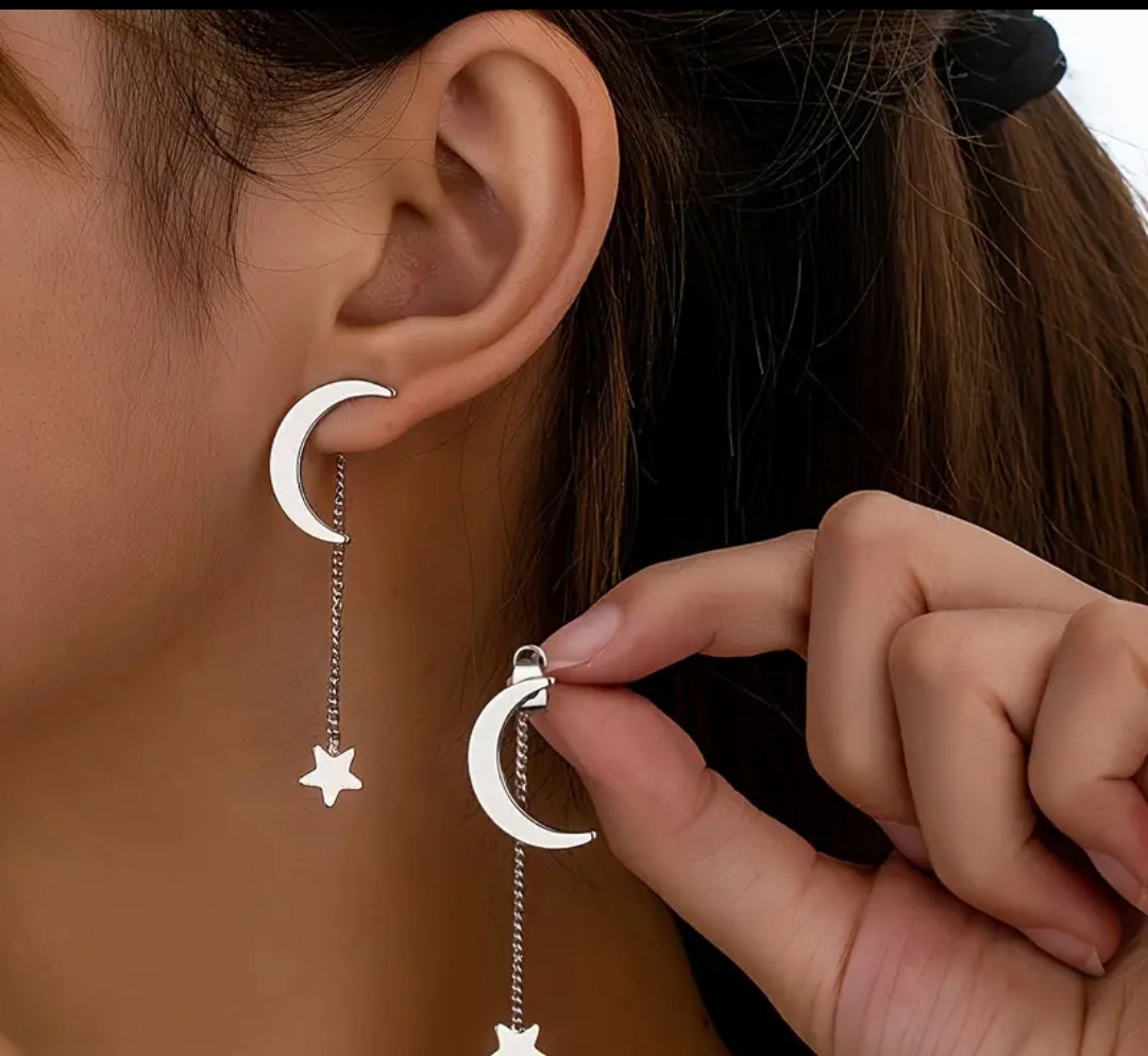 Star Moon Drop Earrings _1