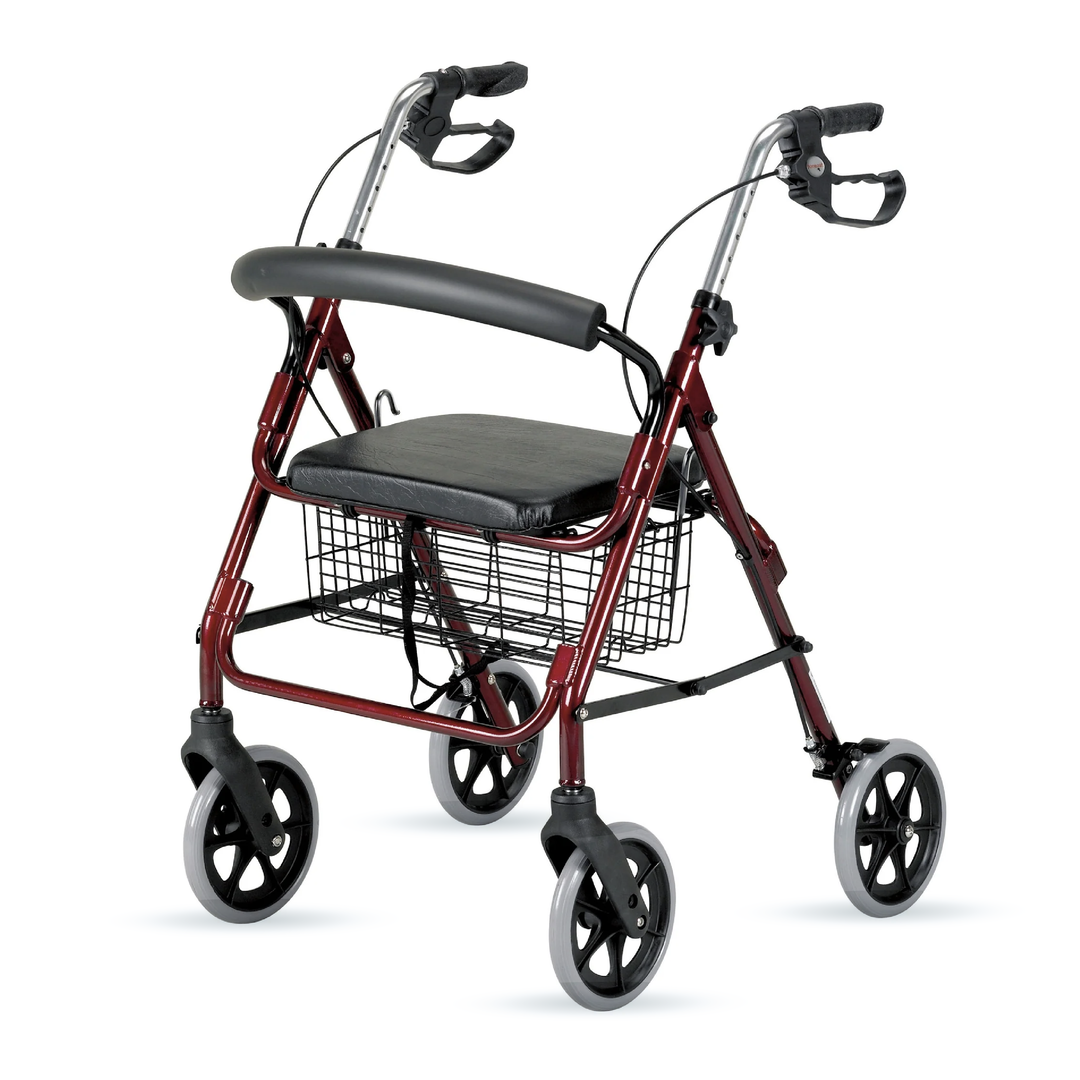 Rollator 4 roues pliant - Rouge (PL)