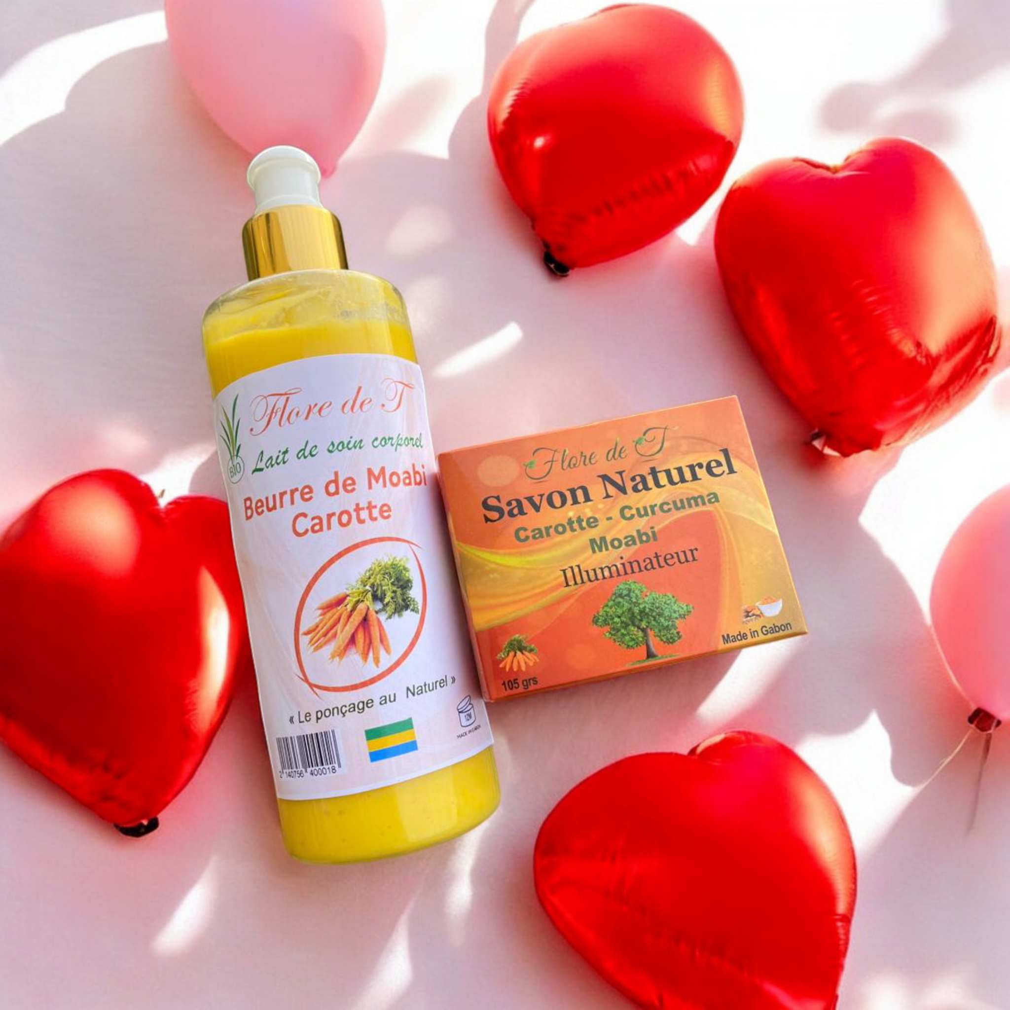 Lait de soin de corps au BEURRE DE MOABI CAROTTE + SAVON NATUREL (Carotte - curcuma - Moabi)_0
