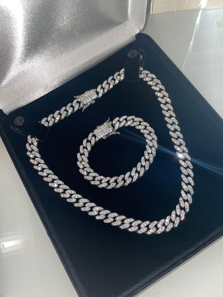 Iced out bracelet and necklace set_0