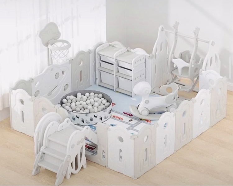 Playpen combination (White and Grey) with accessories _0