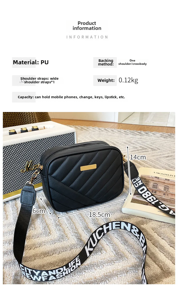 Fashion Travel Camera Bag Women's Cross PU Leather Shoulder Bag Roller Strip Camera Bag New Storage Bags Shoulder Phone Bags_4