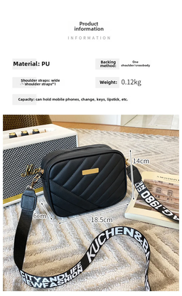 Fashion Travel Camera Bag Women's Cross PU Leather Shoulder Bag Roller Strip Camera Bag New Storage Bags Shoulder Phone Bags