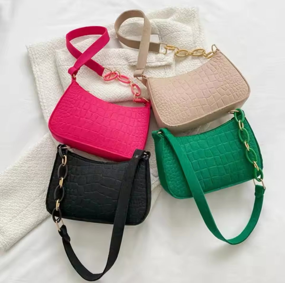 Fashion Vintage Women Subaxillary Bag Pu Leather Texture Shoulder Crossbody Bags Retro Female Shopping Underarm Handbag Totes