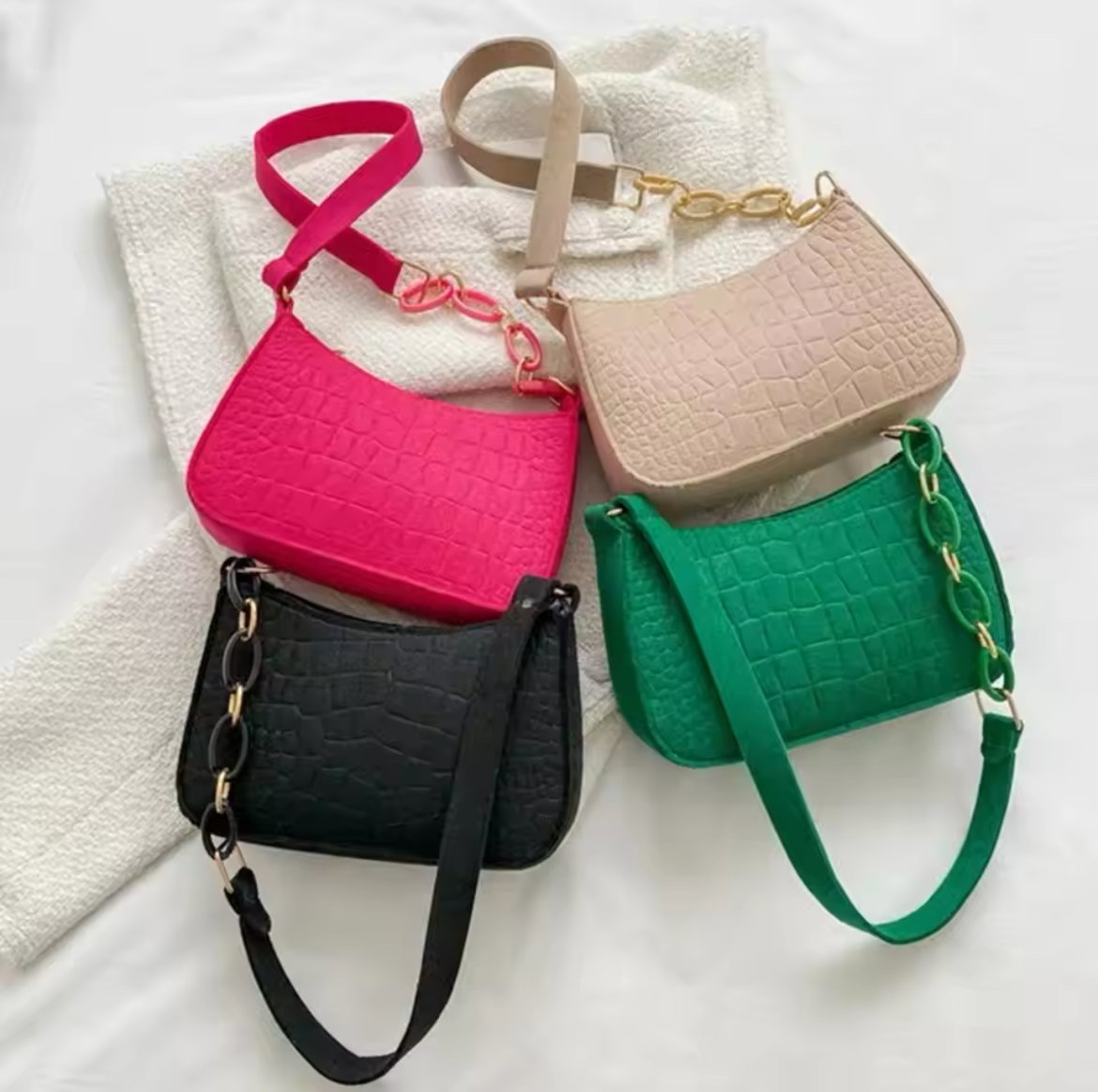 Fashion Vintage Women Subaxillary Bag Pu Leather Texture Shoulder Crossbody Bags Retro Female Shopping Underarm Handbag Totes_0