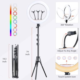 18 inches ring light with long tripod and remote 