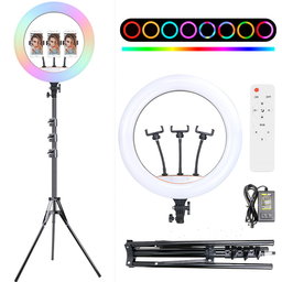 18 inches ring light with long tripod and remote 
