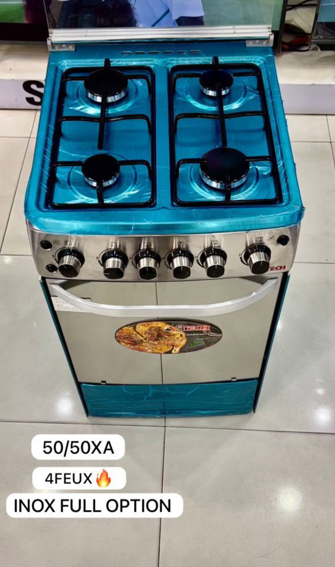 Cuisinière Astech inox 4feux 50/50_1