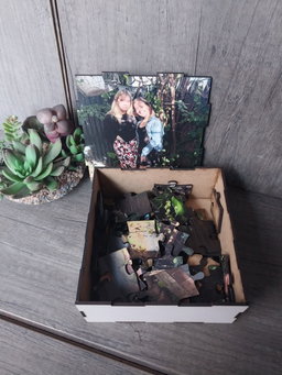 Printed puzzle in a box