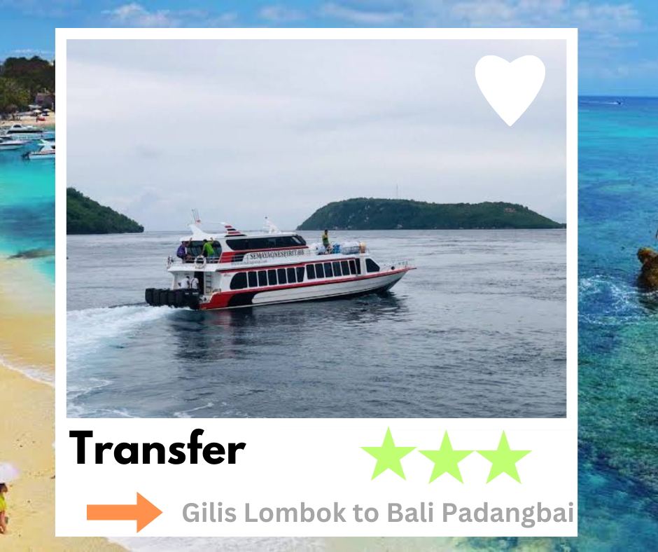 Fast boat from Gili Trawangan ! Gili Air ! Bangsal Lombok to Padangbai port Bali
