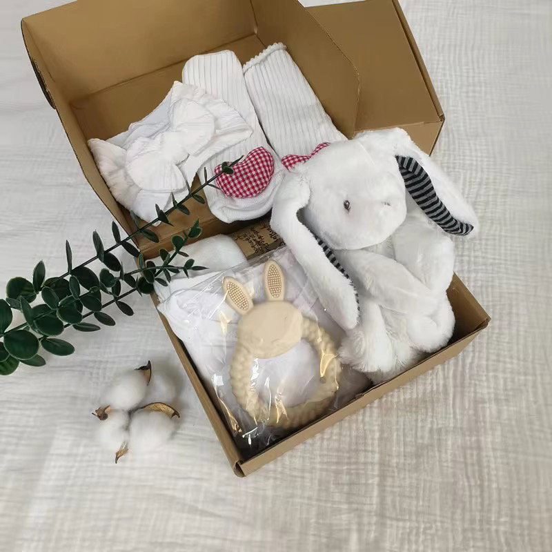6 Pcs Plush Newborn gift set Bunny Swaddle _7