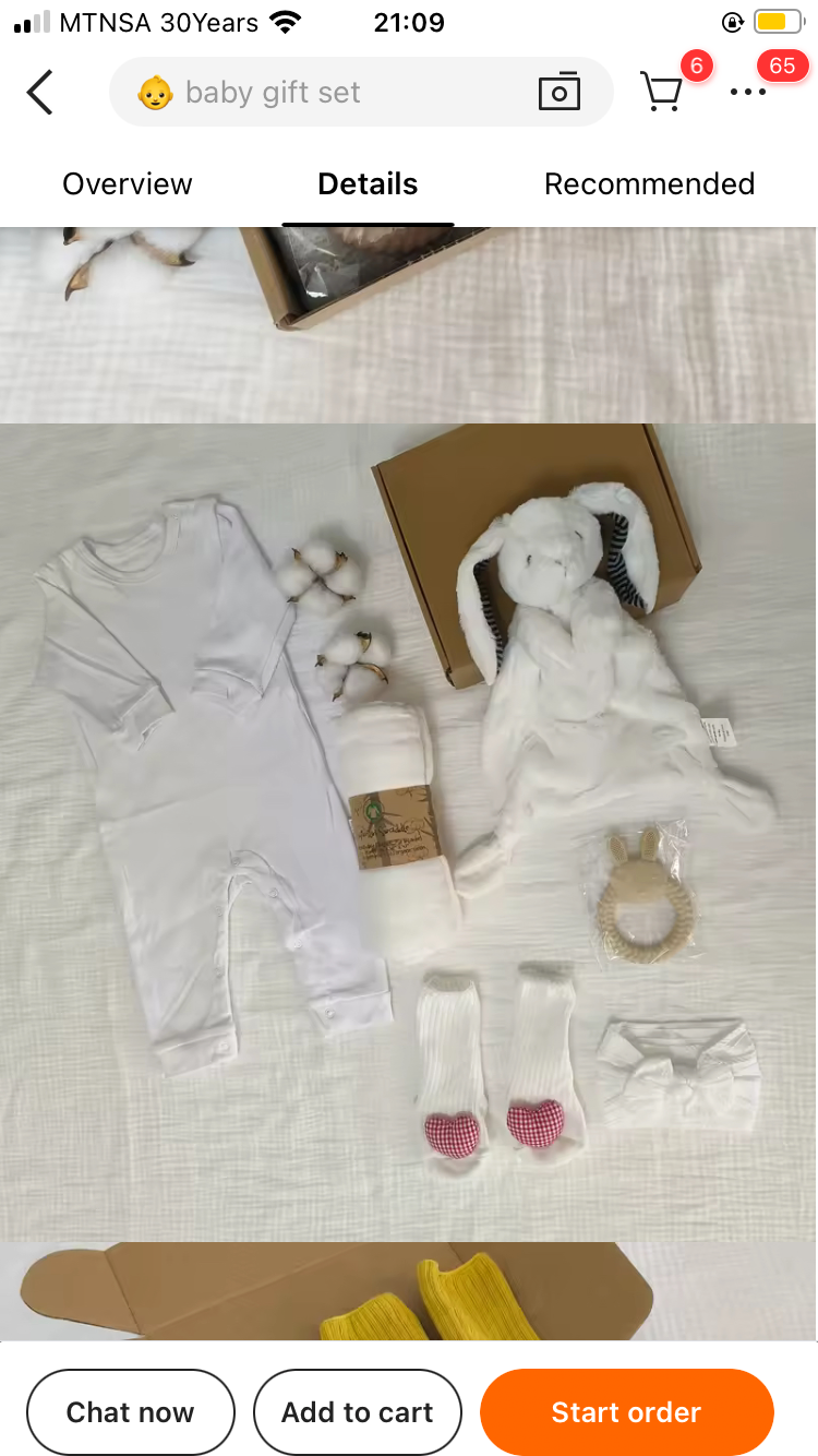 6 Pcs Plush Newborn gift set Bunny Swaddle _0