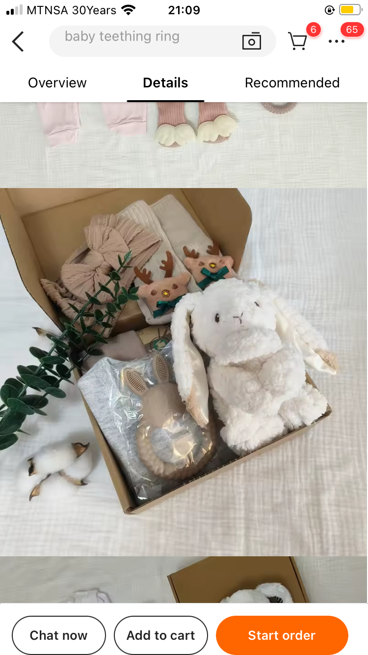 6 Pcs Plush Newborn gift set Bunny Swaddle _3