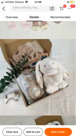 6 Pcs Plush Newborn gift set Bunny Swaddle 