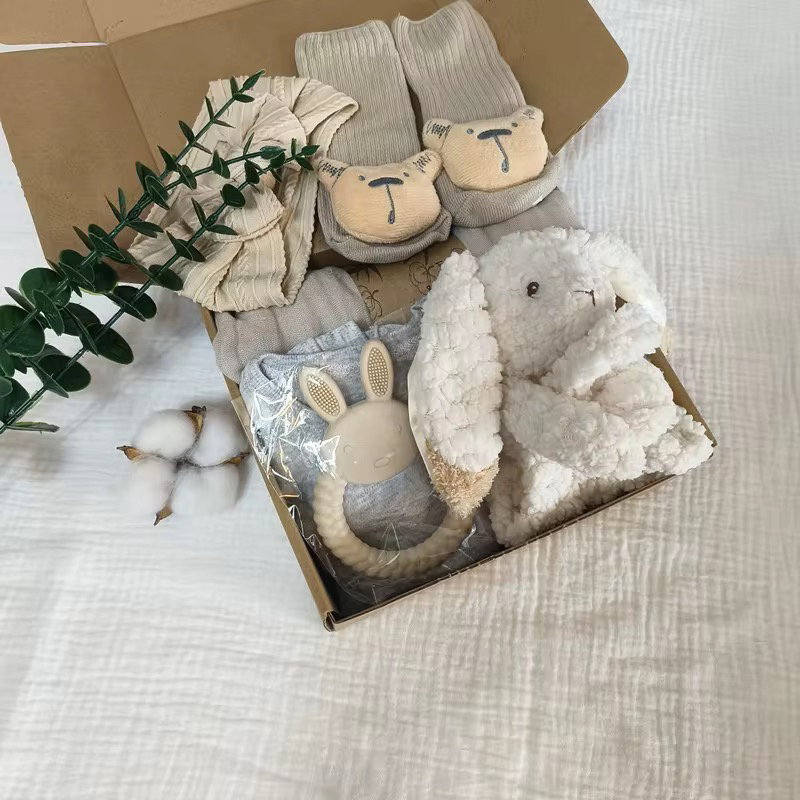 6 Pcs Plush Newborn gift set Bunny Swaddle _2