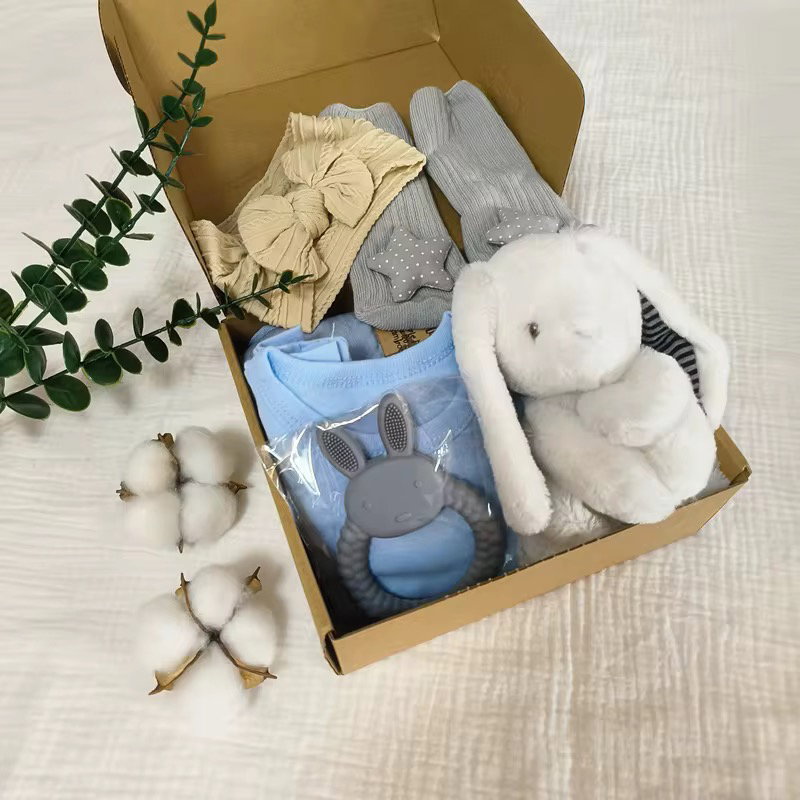 6 Pcs Plush Newborn gift set Bunny Swaddle _5
