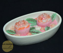 Small peonies soy wax candle