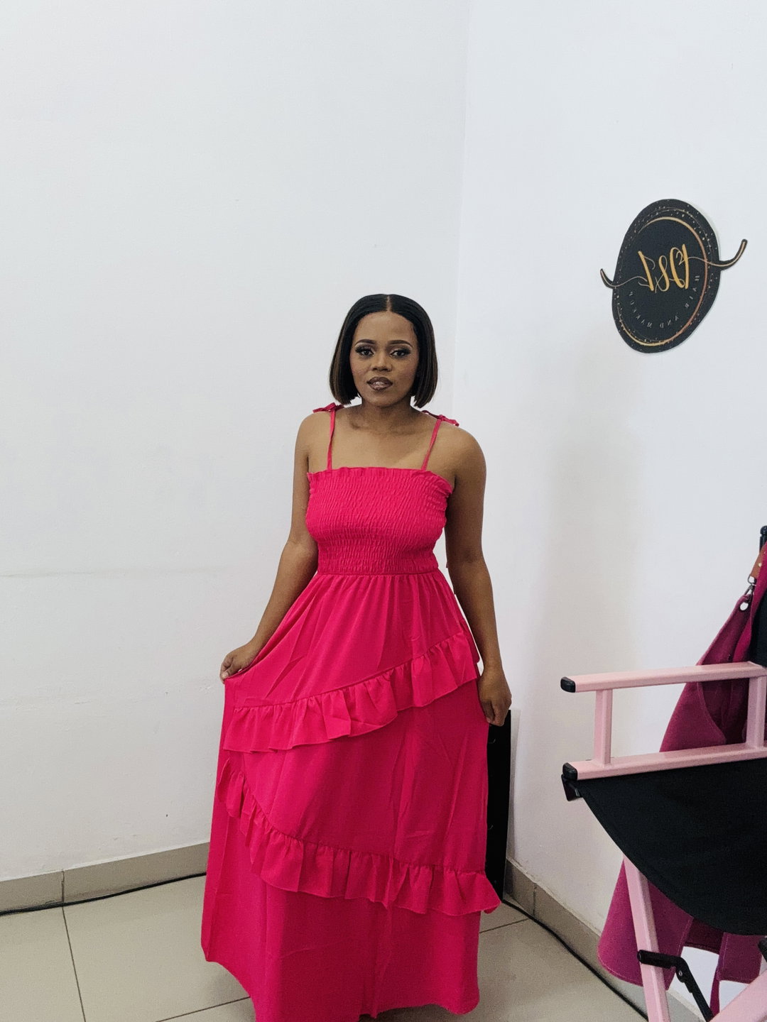 Cami maxi dress pink