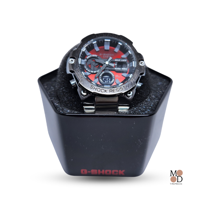 G Shock Steel Men's Watch (Silver And Red Time face)_0