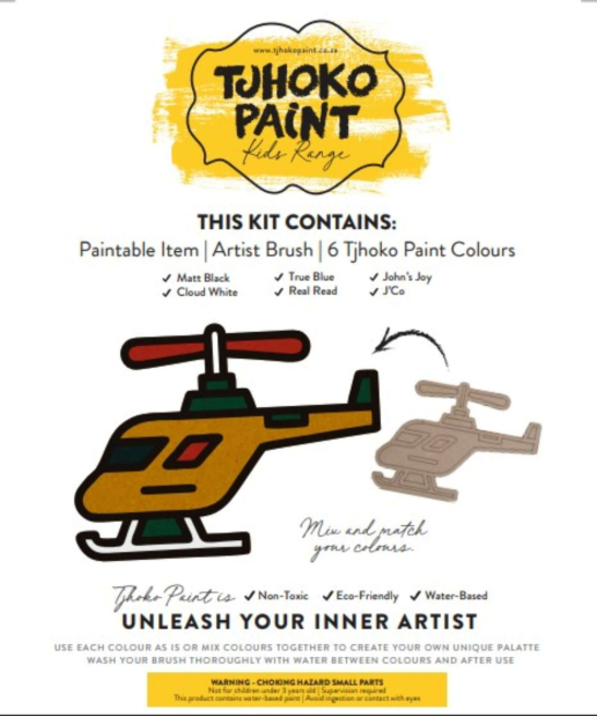 Tjhoko Jnr Flat Cut-out Helicopter (200x151mm)