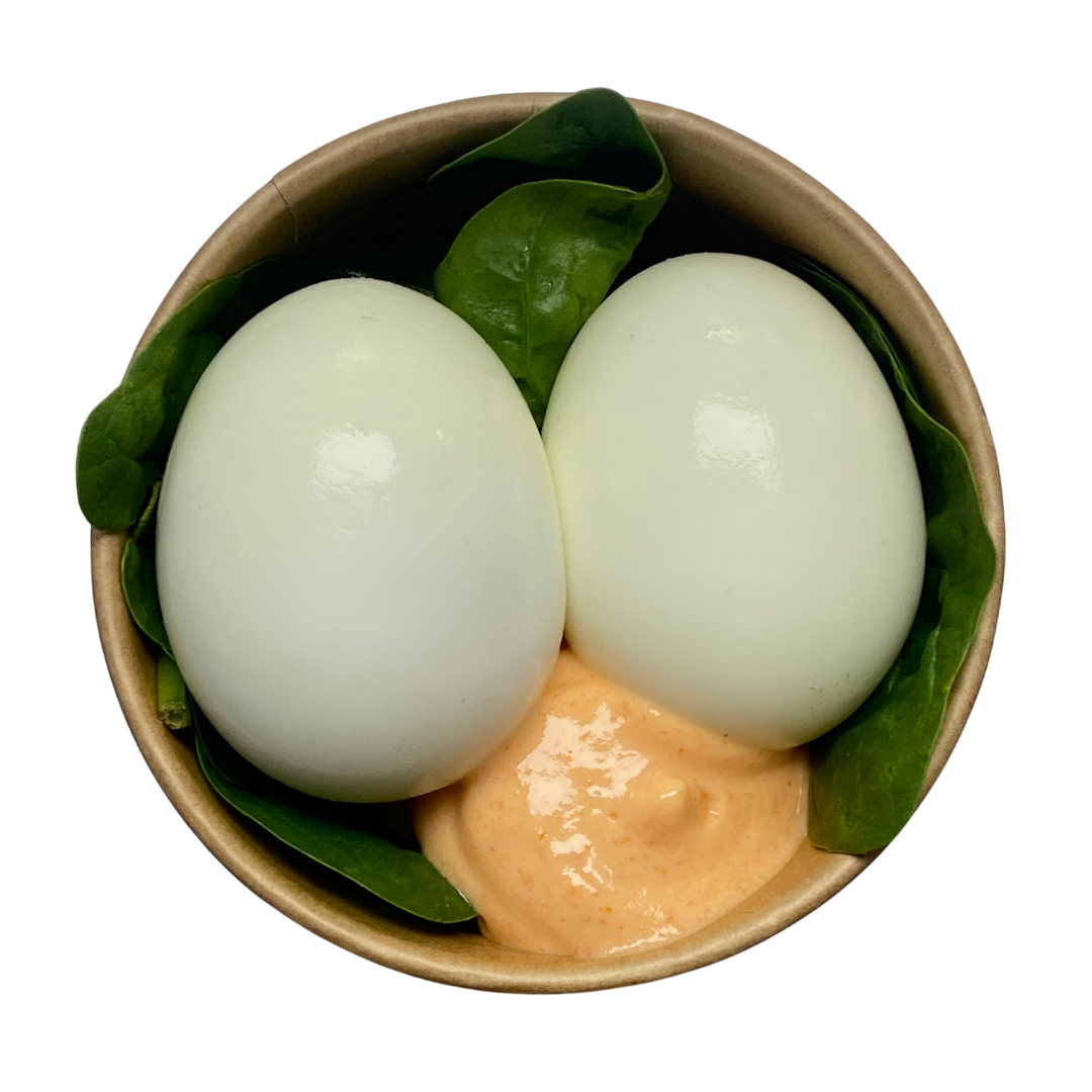 Egg & Spinach Protein Pot with Sriracha Yogurt