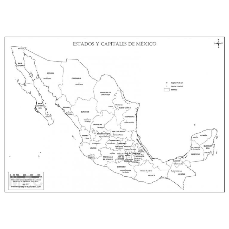 Mapa Republica Mexicana (esquema)
