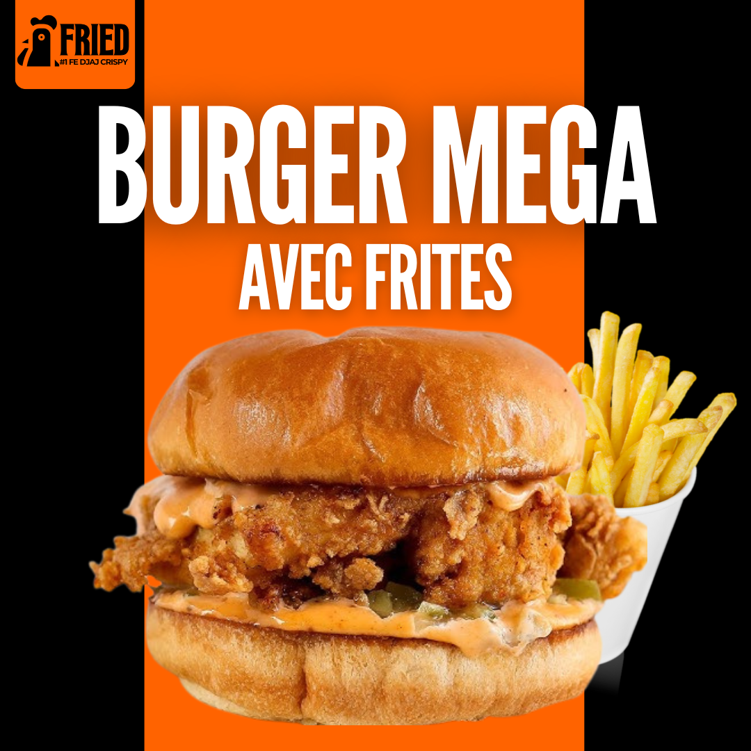 MEGA BURGER AVEC FRITES _0