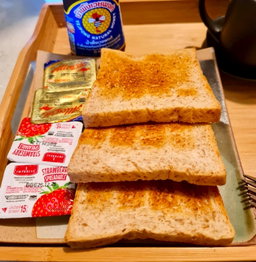 Toast with Jam, Honey, Butter