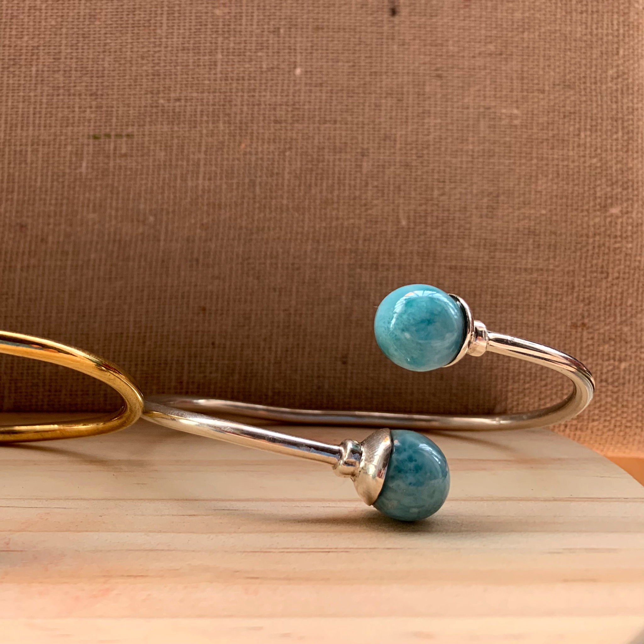 Pulsera De Larimar en Plata 925_0