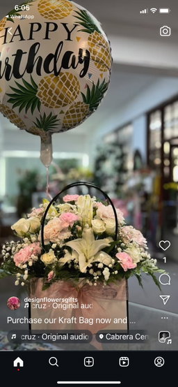 Dozen floral kraft bag