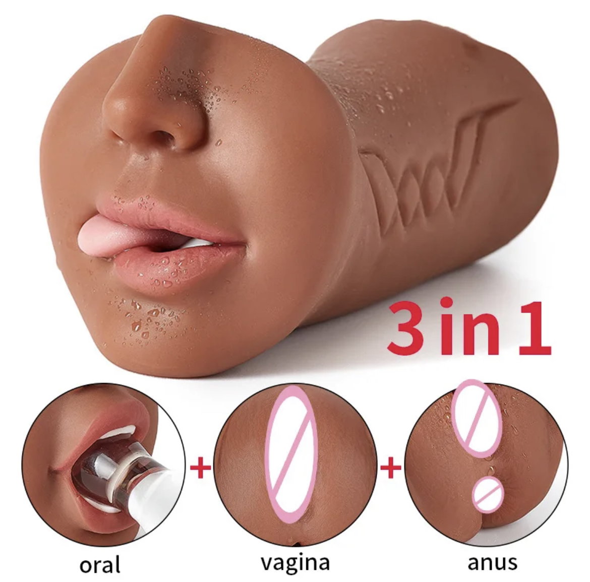 3 In 1 Realistic Pussy Male Masturbation Cup _0