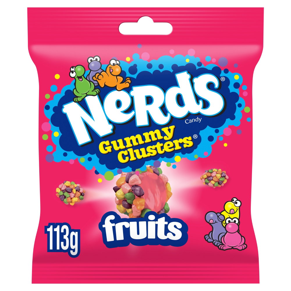 Nerds Gummy Clusters Fruit Flavour Bag 113g_0