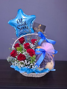 Get Well Soon - Basket Roses