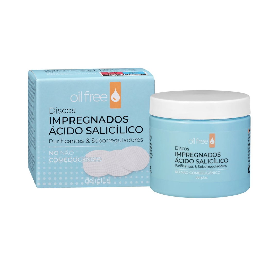 Discos impregnados con ácido salicílico purificantes y seborreguladores Deliplus Oil Free