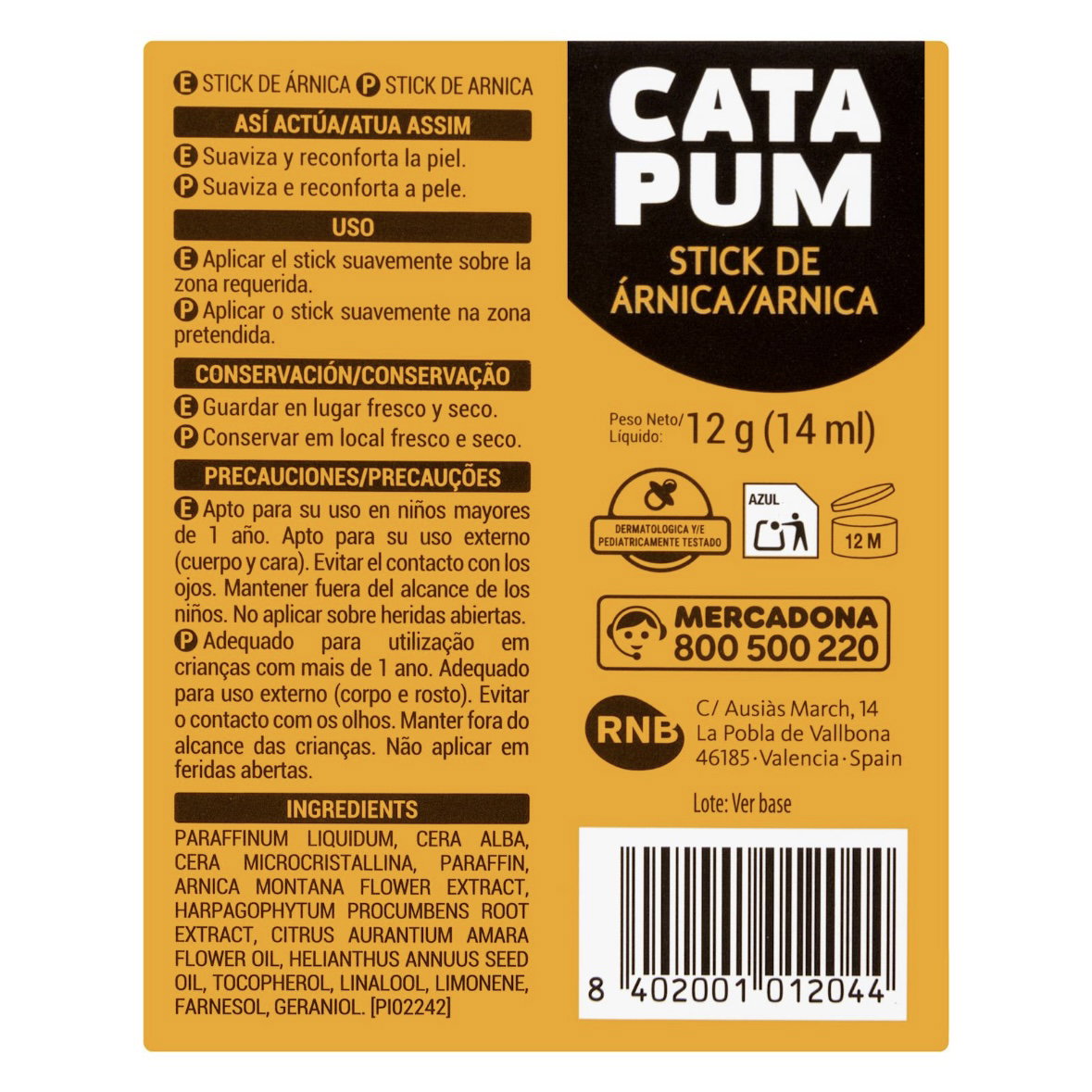Stick de árnica Cata Pum para golpes Deliplus_1