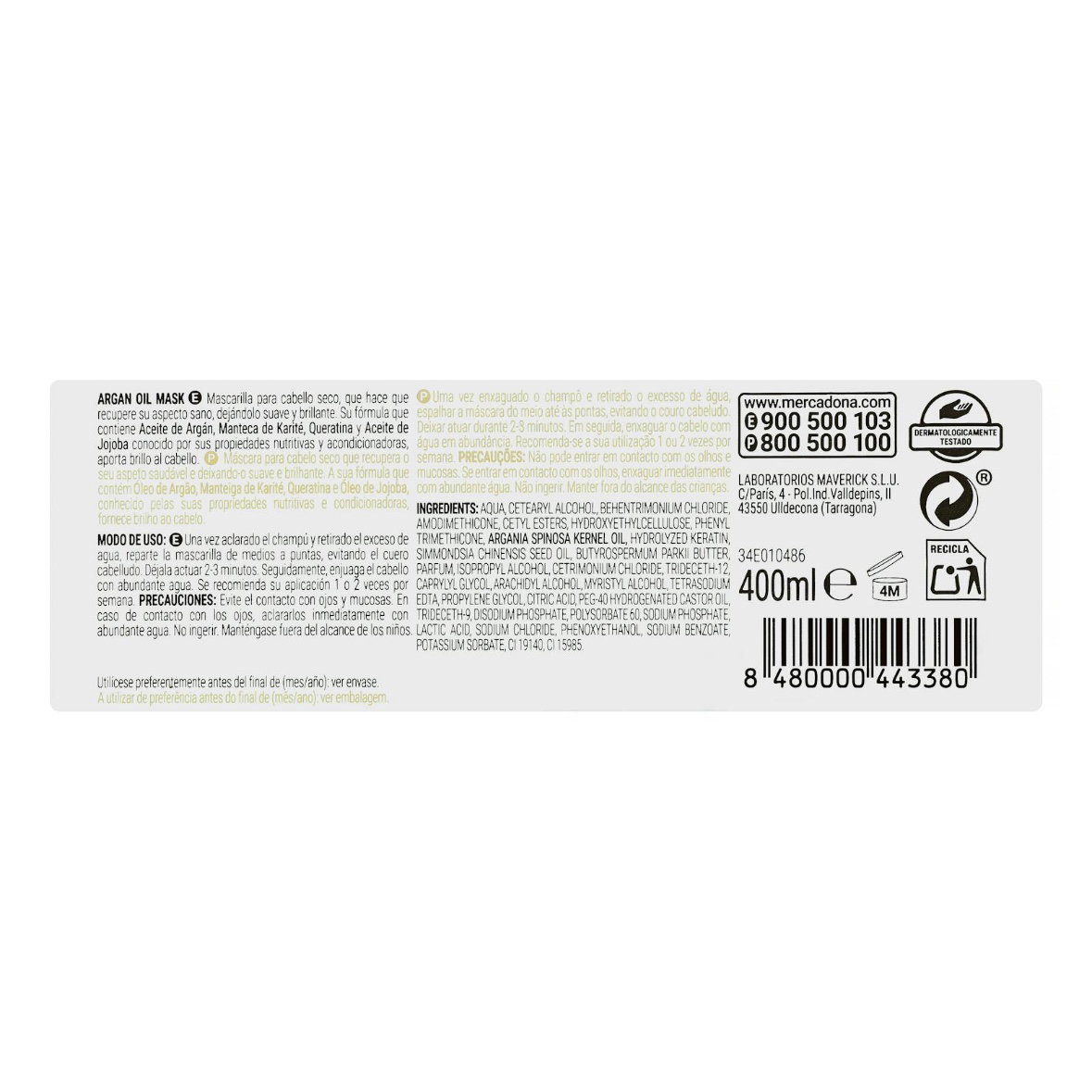 Mascarilla Argan Oil Deliplus _1