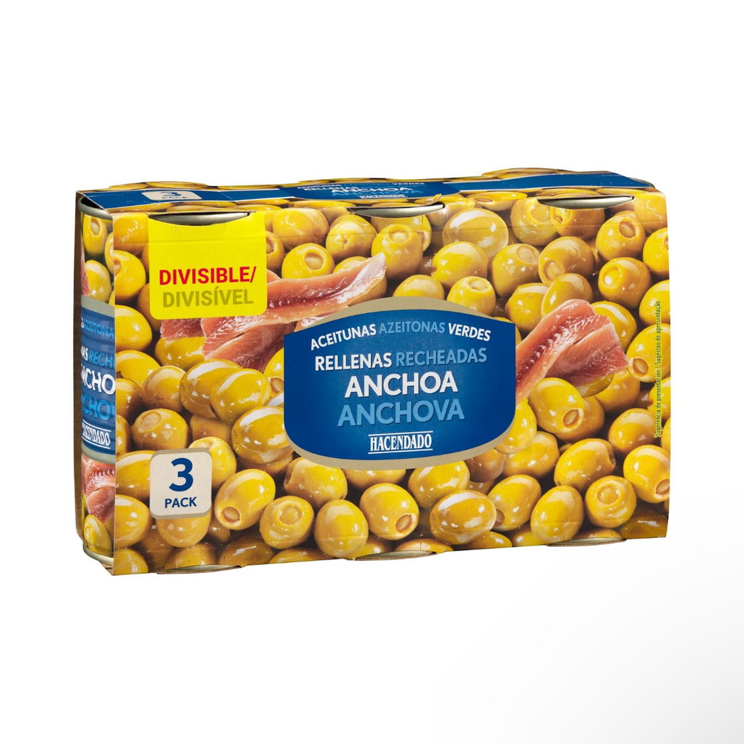 Aceitunas verdes rellenas de anchoa