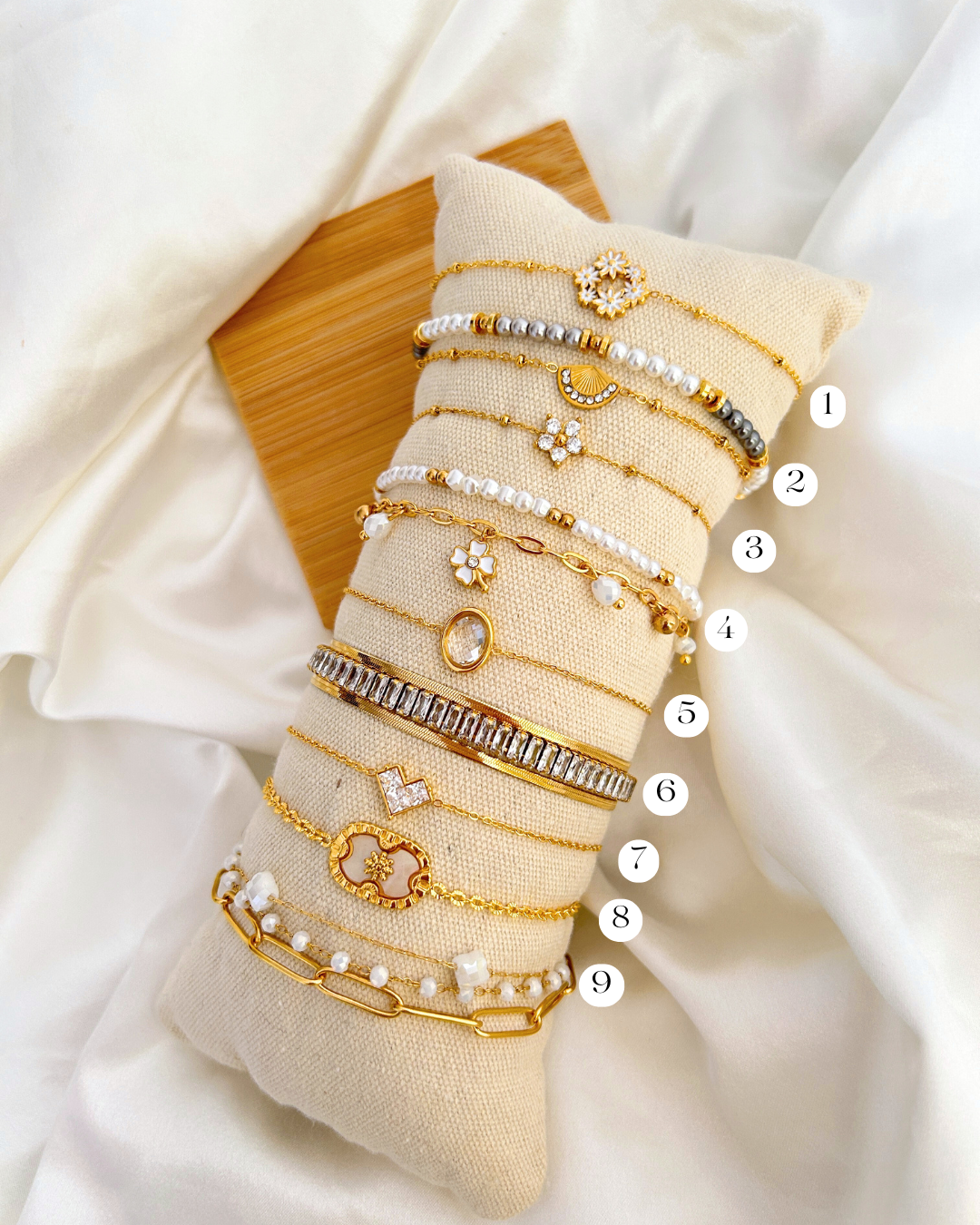 White Agate & Freshwater Pearl Bracelets_0