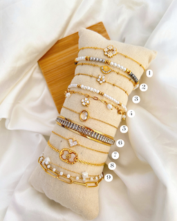 White Agate & Freshwater Pearl Bracelets