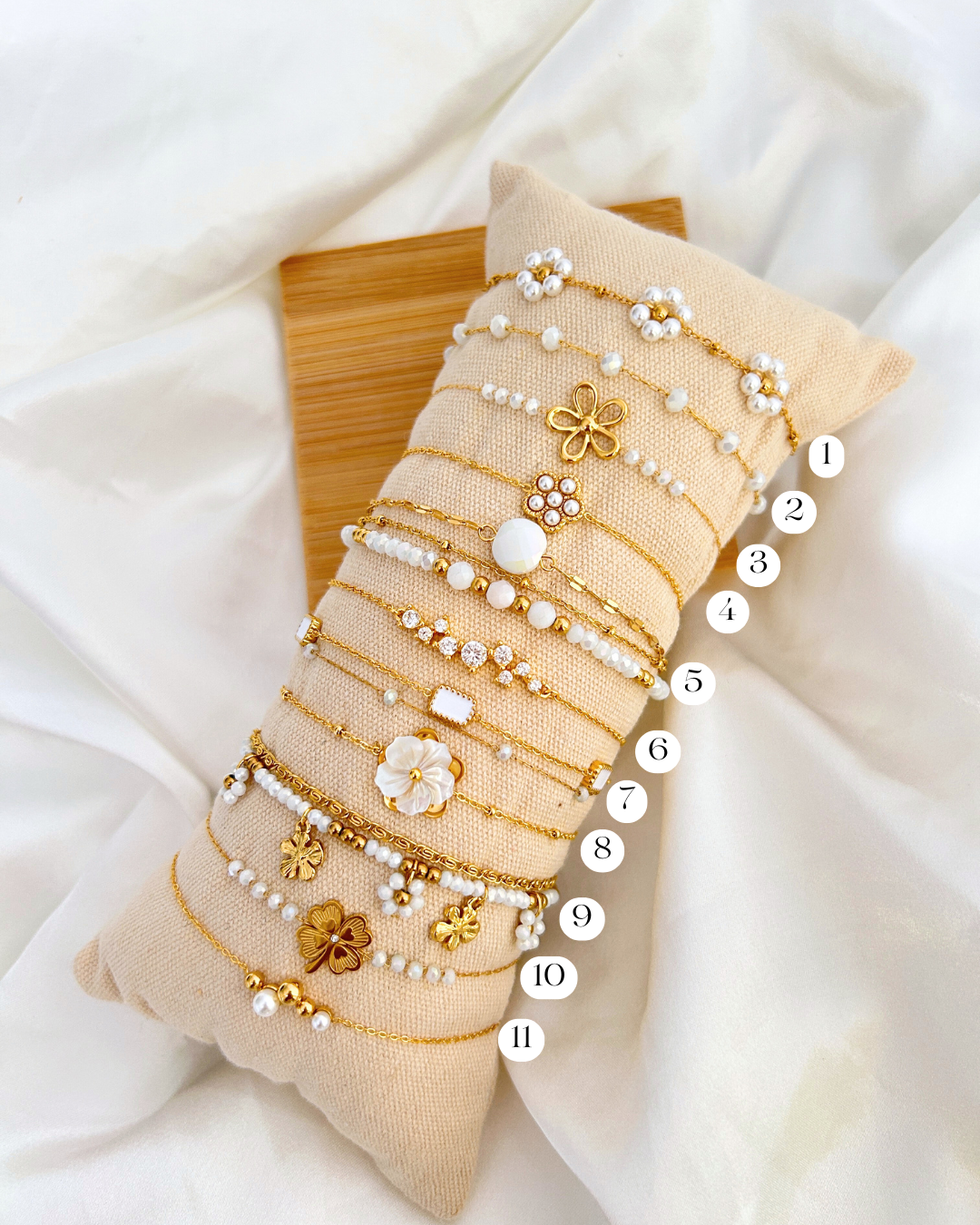 White Agate & Freshwater Pearl Bracelets 2 