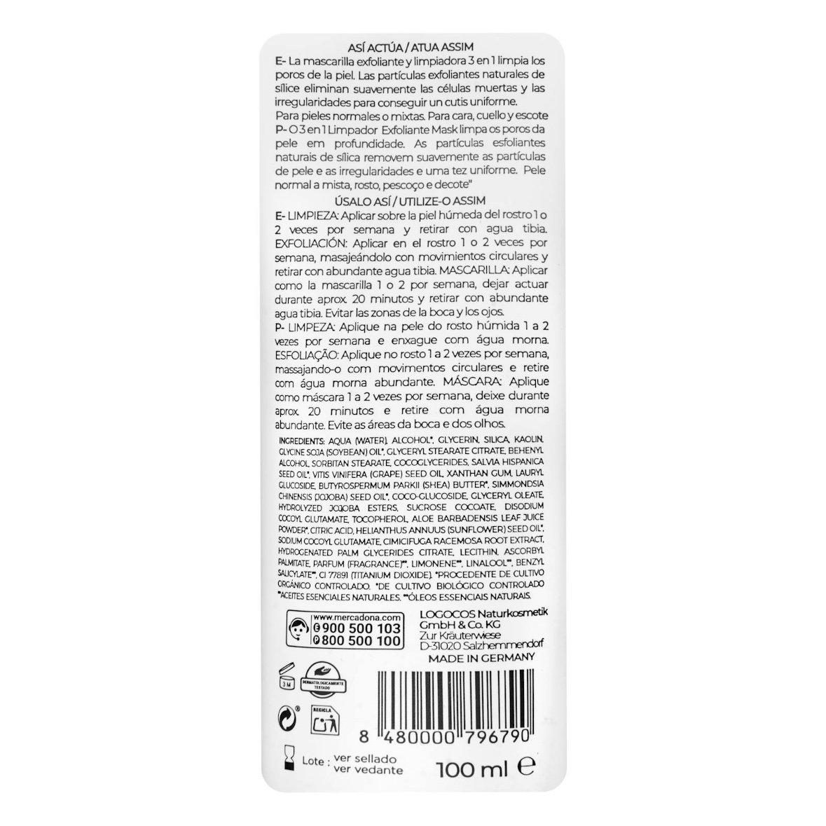 Limpiador, exfoliante y mascarilla Arcilla Blanca Deliplus_1