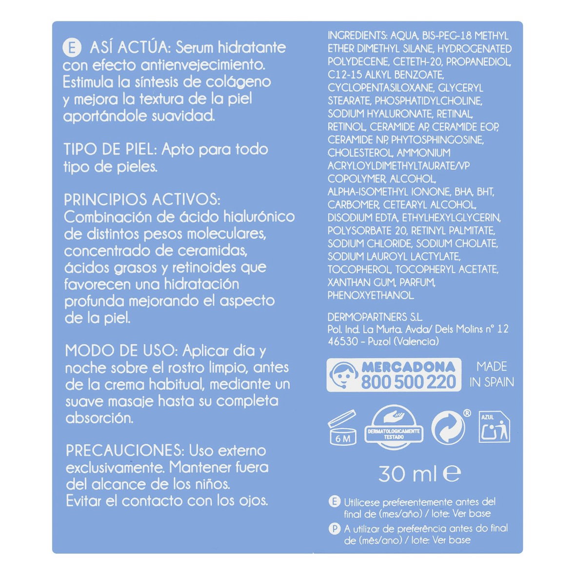  Serum facial Ácido Hialurónico y Ceramidas Deliplus_1