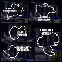 Singapore Regional Car Map Decals 